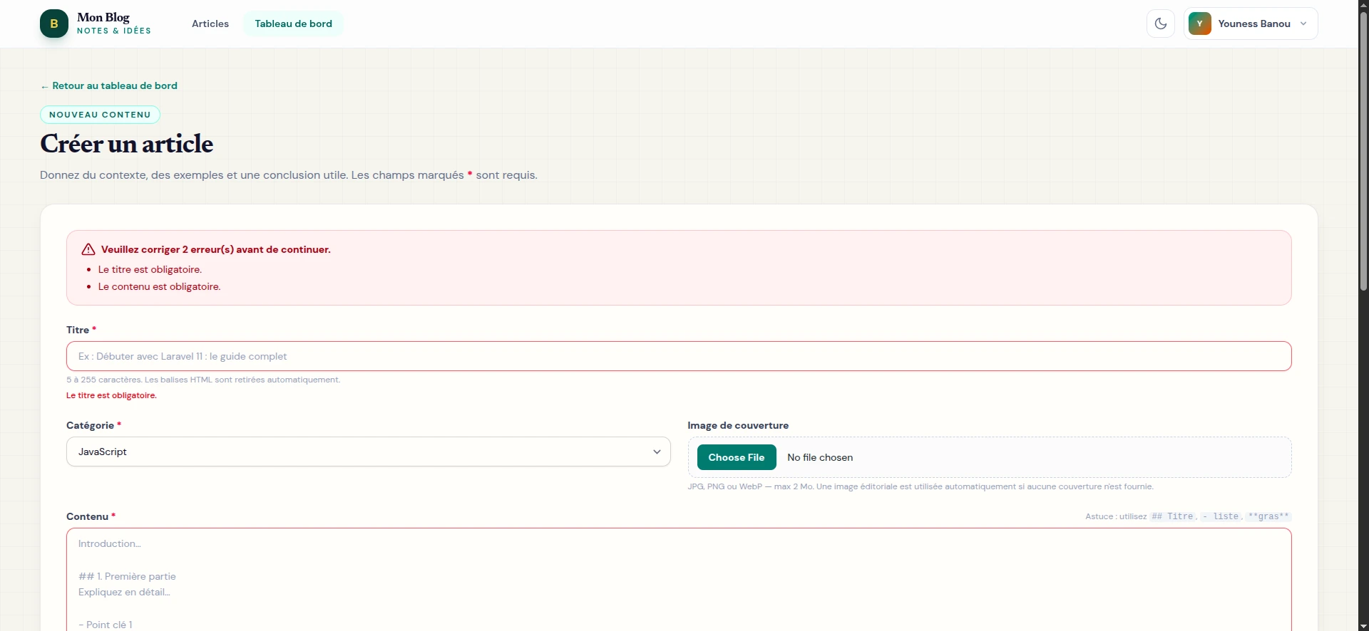 Validated forms